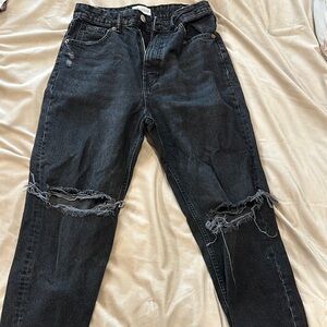 Women's Distressed Black Jeans